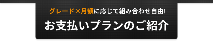 お支払いプランのご紹介